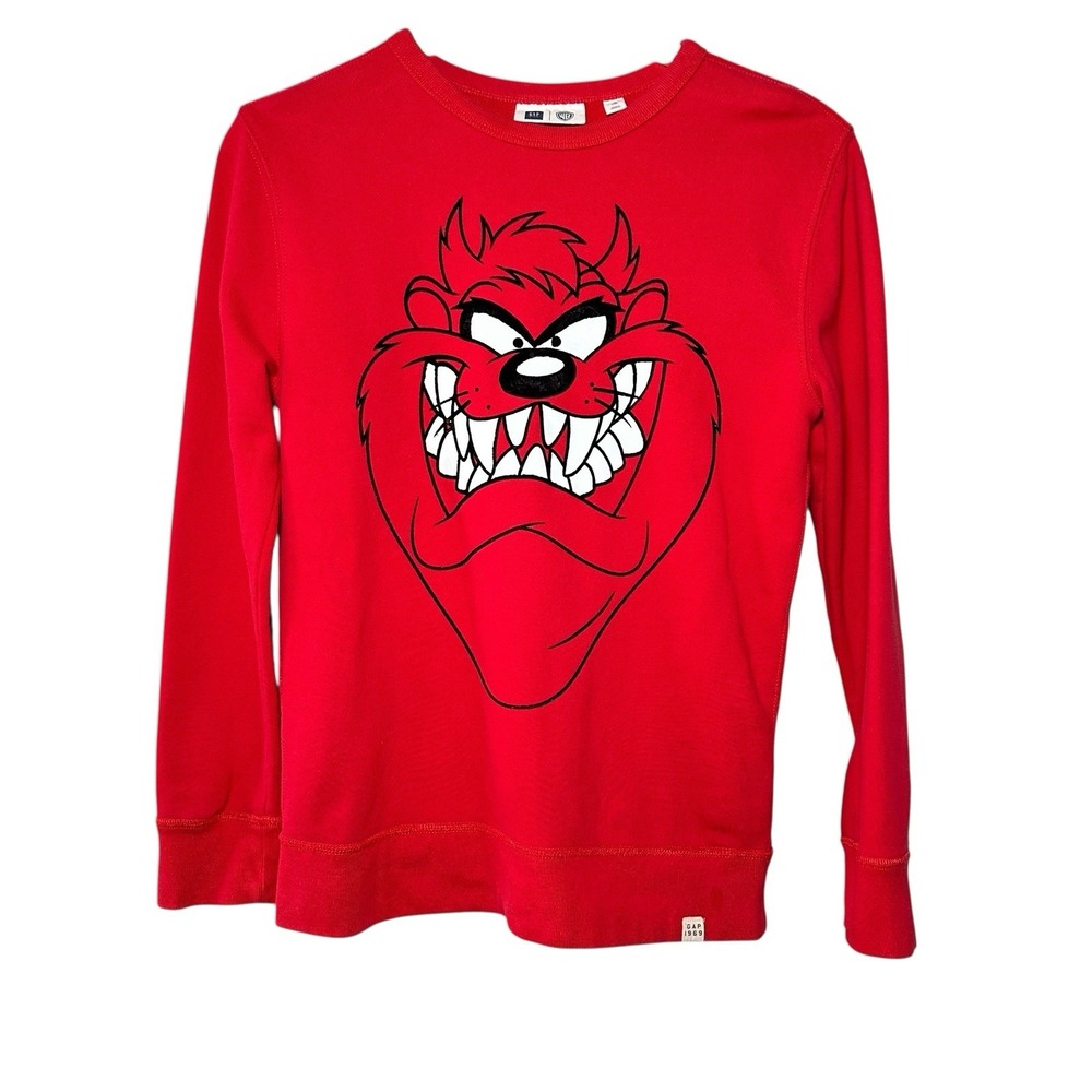 Gap Kids XL 12 Red Taz Looney Tunes Graphic Sweatshirt Warner Bros Unisex‎